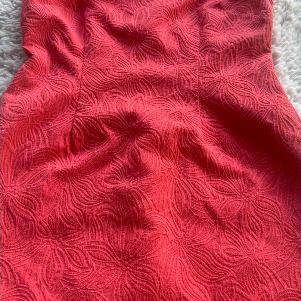 Elegant Red Floral Textured Dress